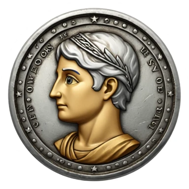 Ancient coin usa,silver sticker