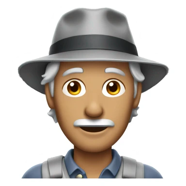 English Sahara man with grey hair and hat  sticker