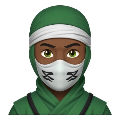 Ninja arab green and white with mask  sticker