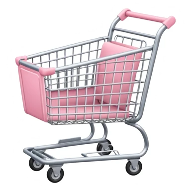 make shopping cart with soft pink tones. sticker