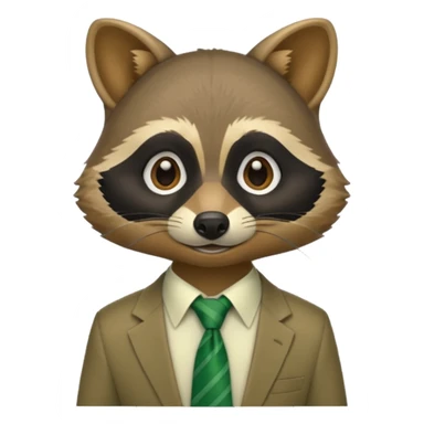 waitor racoon green tie sticker