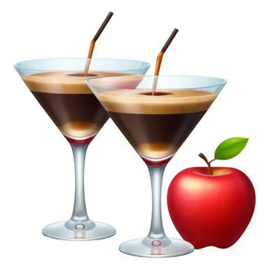 The apple heart eye emoji except the emoji has espresso martinis for eyes sticker