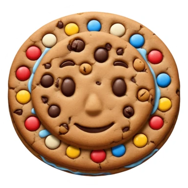 {
    "type": "object",
    "look": "chocolate chip cookie man, round chips, baked surface, front view",
    "description": "a cookie man made of chocolate chip dough, with visible chips and soft edges"
  } sticker