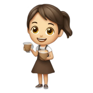 girl juggling with coffee cups sticker