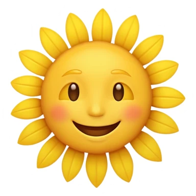 a sunshine emoji with a happy face sticker