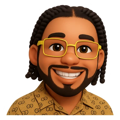 Remove the background and add a smile to the 3D emoji while keeping the glasses, hairstyle, and clothing style intact. The style is 3D emoji style. sticker