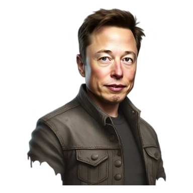elon musk in dirty rags sticker
