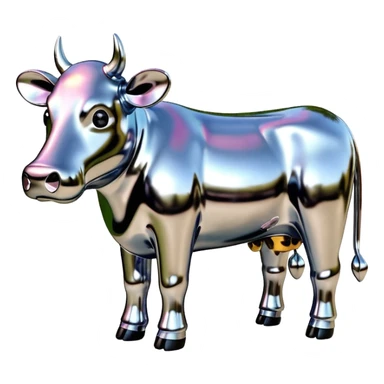   jeff koons style metallic SPAM cow sculpture  sticker