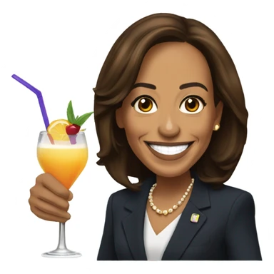 Kamala Harris drinking a cocktail sticker