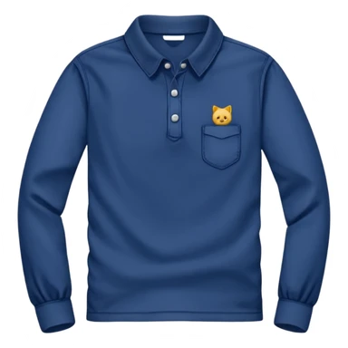 dark blue long sleeve collared top  sticker