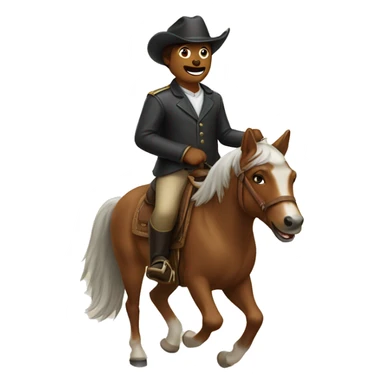 A dog riding a horse sticker