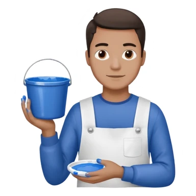 male face with color bucket sticker