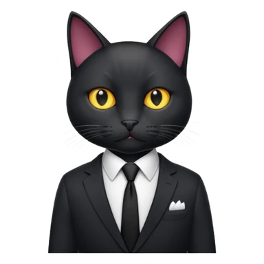 𝐛𝐥𝐚𝐜𝐤 𝐜𝐚𝐭 𝐰𝐢𝐭𝐡 𝐚 𝐬𝐮𝐢𝐭 sticker