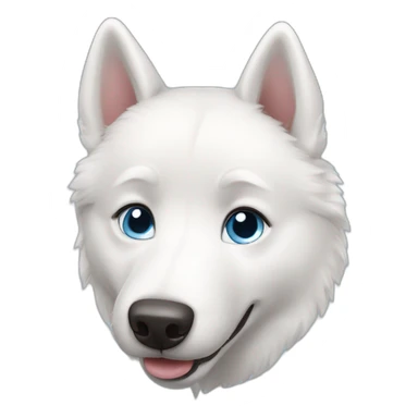 Happy White husky blue eyes short hairs sticker