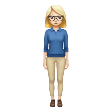  One Dominatrix blonde hair and glasses full body posing  sticker