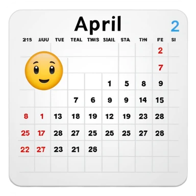 April 2025 calendar sticker