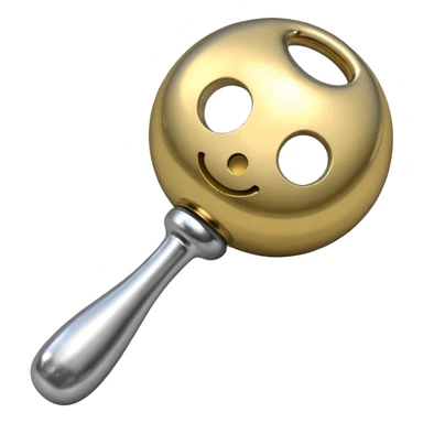Metallic baby rattle sticker