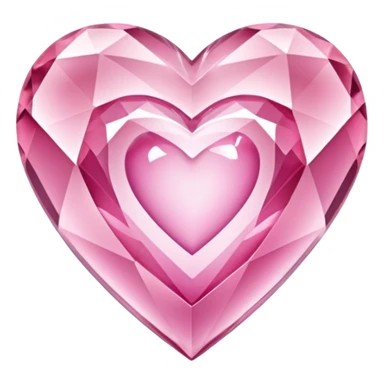 crystal clear diamond heart with one mini pink heart inside of it  sticker
