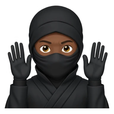 Ninja covering his face with black ninja suite. sticker