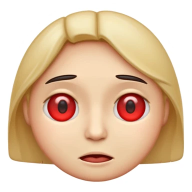 An emoji with red eyes  with tired face! sticker