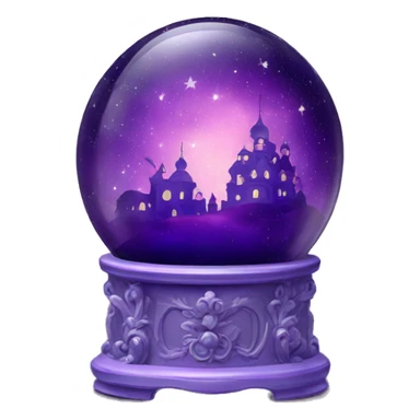 vintage purple rococo night sky snow globe sticker