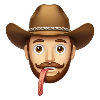 Slim Jim meat with a cowboy hat  sticker