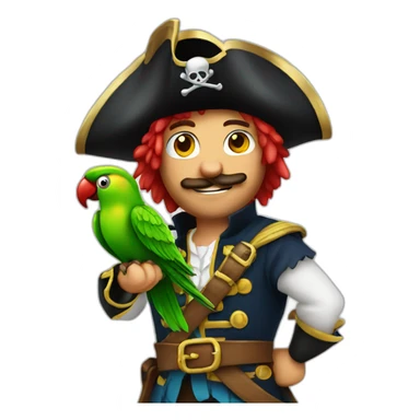 pirate with parrot sticker