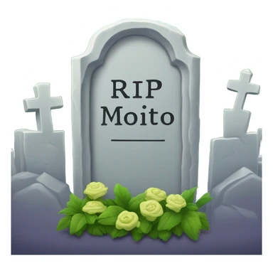 Tombstone that says “RIP Mojito Mike” sticker
