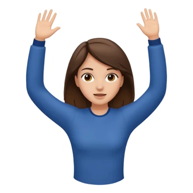 I want a falling emoji of girl (falling horizontally keeping her one hand up) sticker