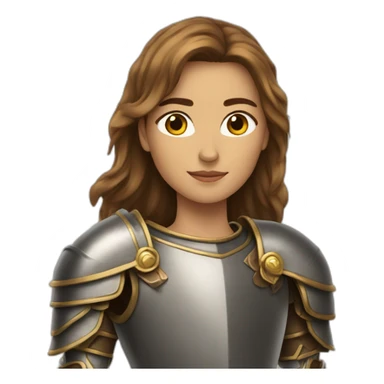knight feathers long brown hair golden eyes tan skin woman sticker