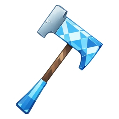 diamond item axe from Minecraft pixel art sticker