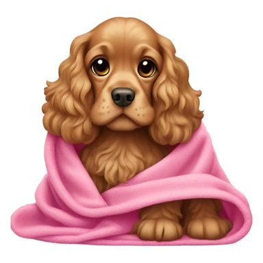 Cocker spaniel in a pink blanket sticker