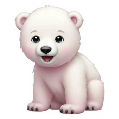 Pink baby polar bear  sticker