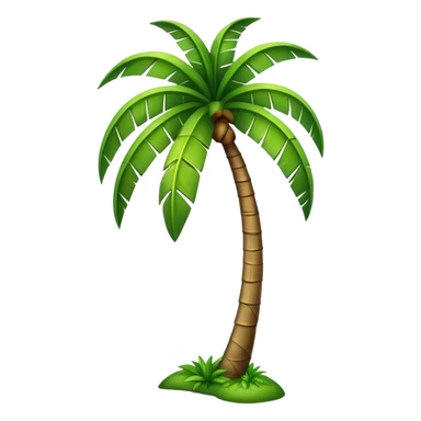 generate realistic detailed palm tree in 3d style sticker