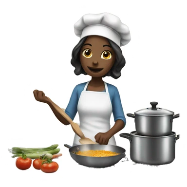 girl cooking sticker
