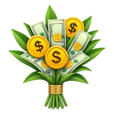 bouquet made of money sticker