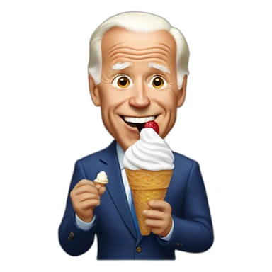 Joe Biden eating ice cream sticker