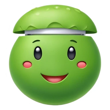 happy green pea wearing airpods sticker