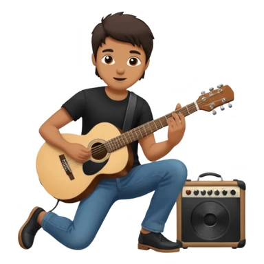 concert black Cable reels connected do a guitar man sticker