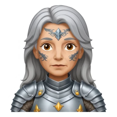 Elderly Tattooed Knights female, with long hair sticker