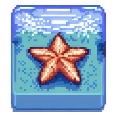 starfish pixel art style sticker