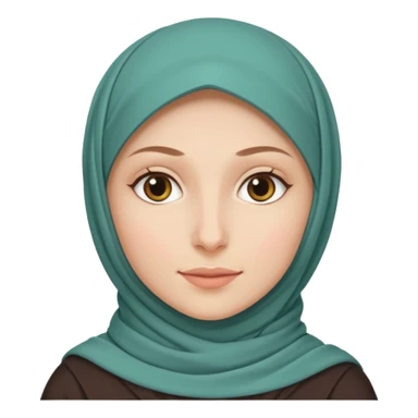 Make a girl with a hijab duolingo styles and make her white and only her face appear and looking forward not left or right sticker