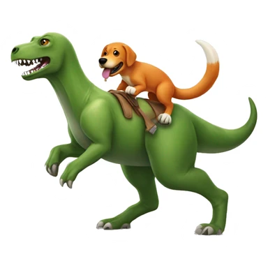 Fox red Labrador riding a dinosaur sticker
