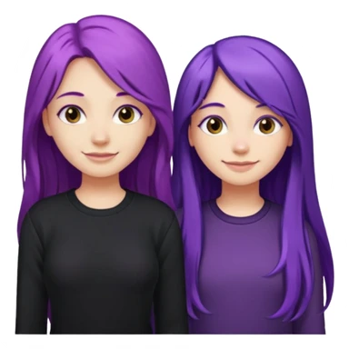 faz duas raparigas menos gótica mas com cabelo roxo comprido e outra cabelo roxo e camisolas preto um pouco separadas sticker