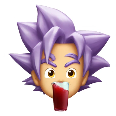 Super saiyan Goku drinking grape juice sticker