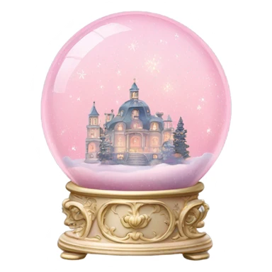vintage pale pink rococo night sky snow globe sticker