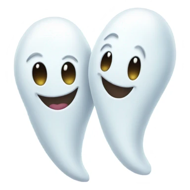 Two happy ghosts best friends hearts sticker