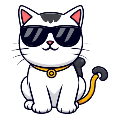 ridiculous cat with sunglasses sticker