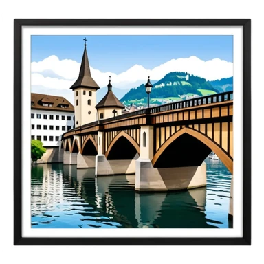 chapel bridge lucerne sticker