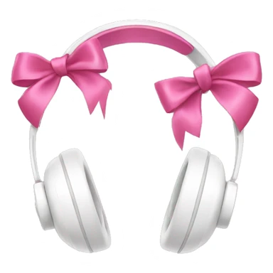 White headphones with pink bows sticker